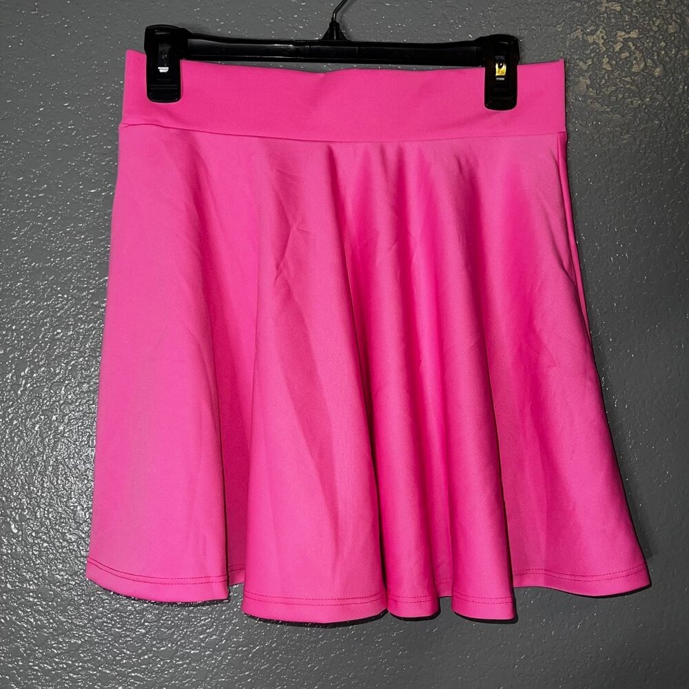 Women’s Hot Pink Flare Skater Skirt Size W28 Stretch Waist 16.5” Length